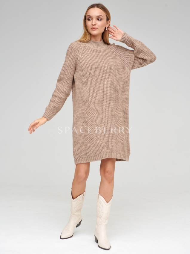 Женский вязаный свитер оверсайз, платье